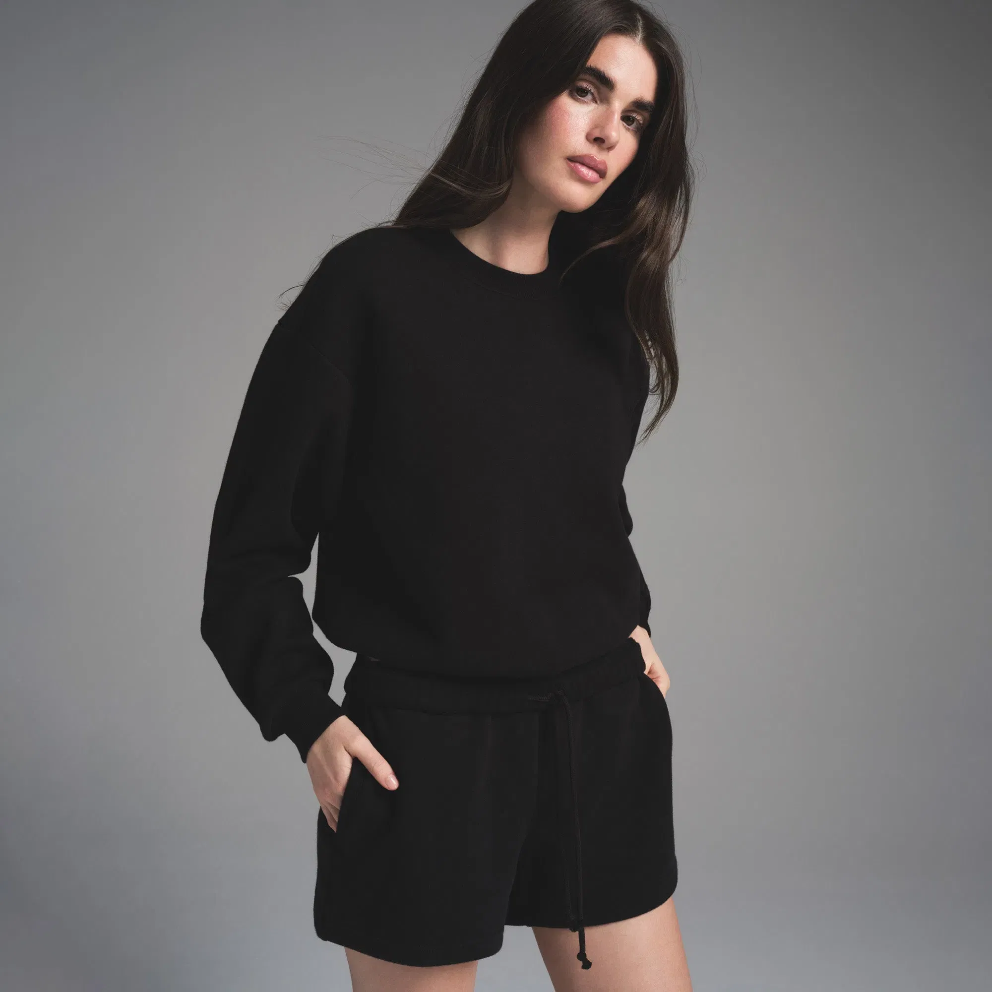COTTON FLEECE SHORT | ONYX