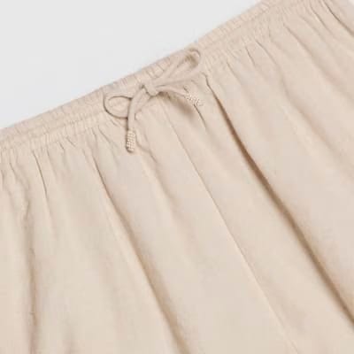 Cream Linen Blend Shorts