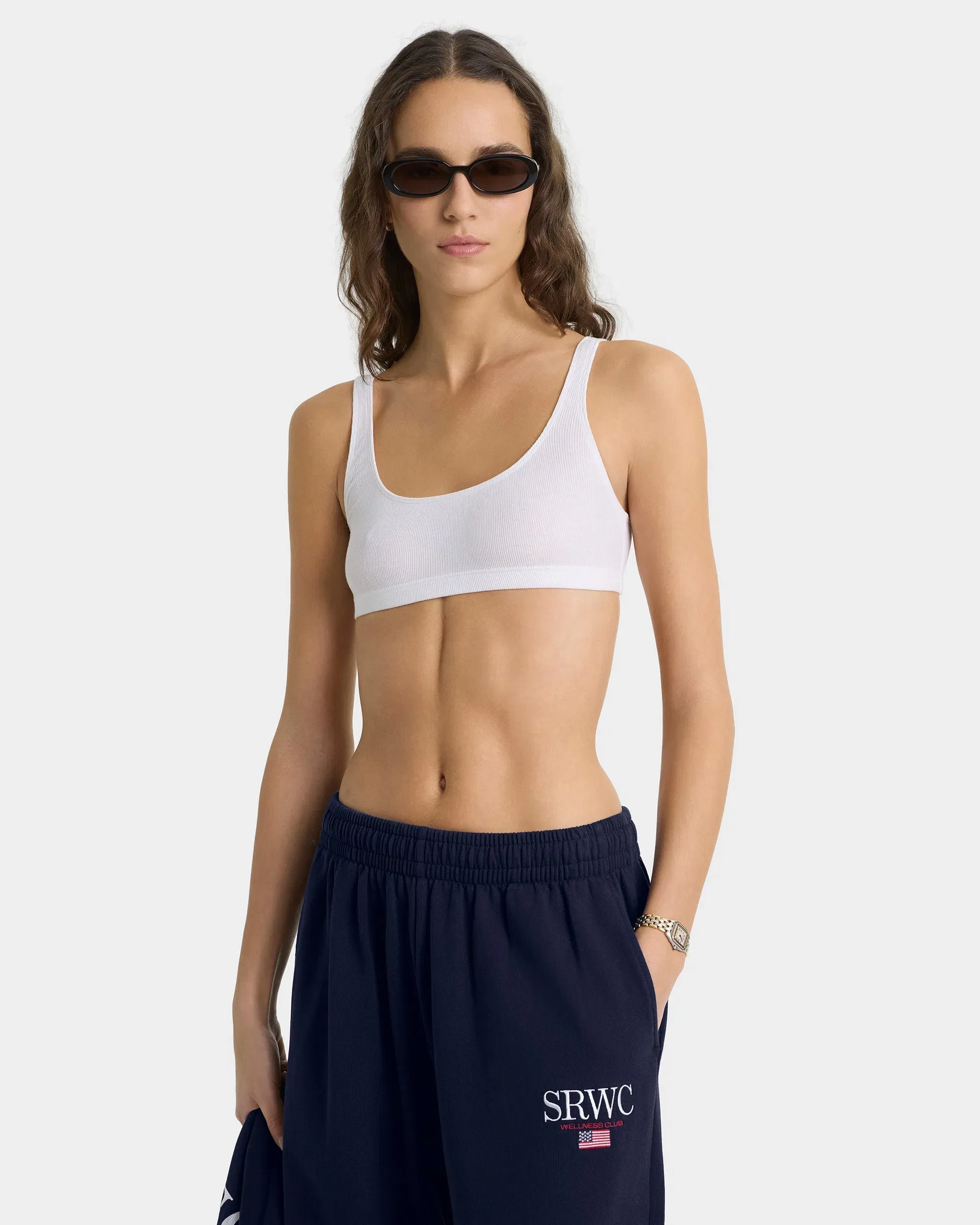 Nautical Embroidered Wide Sweatpant - Navy/White