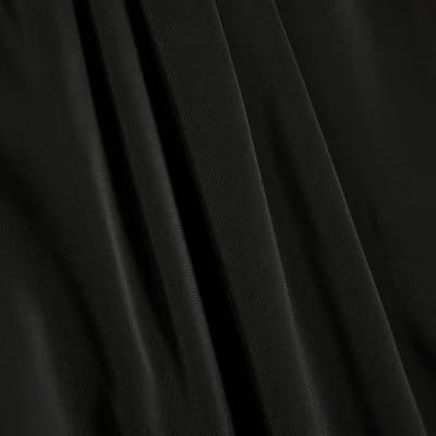 Black Pleated Neck Mini Shift Dress