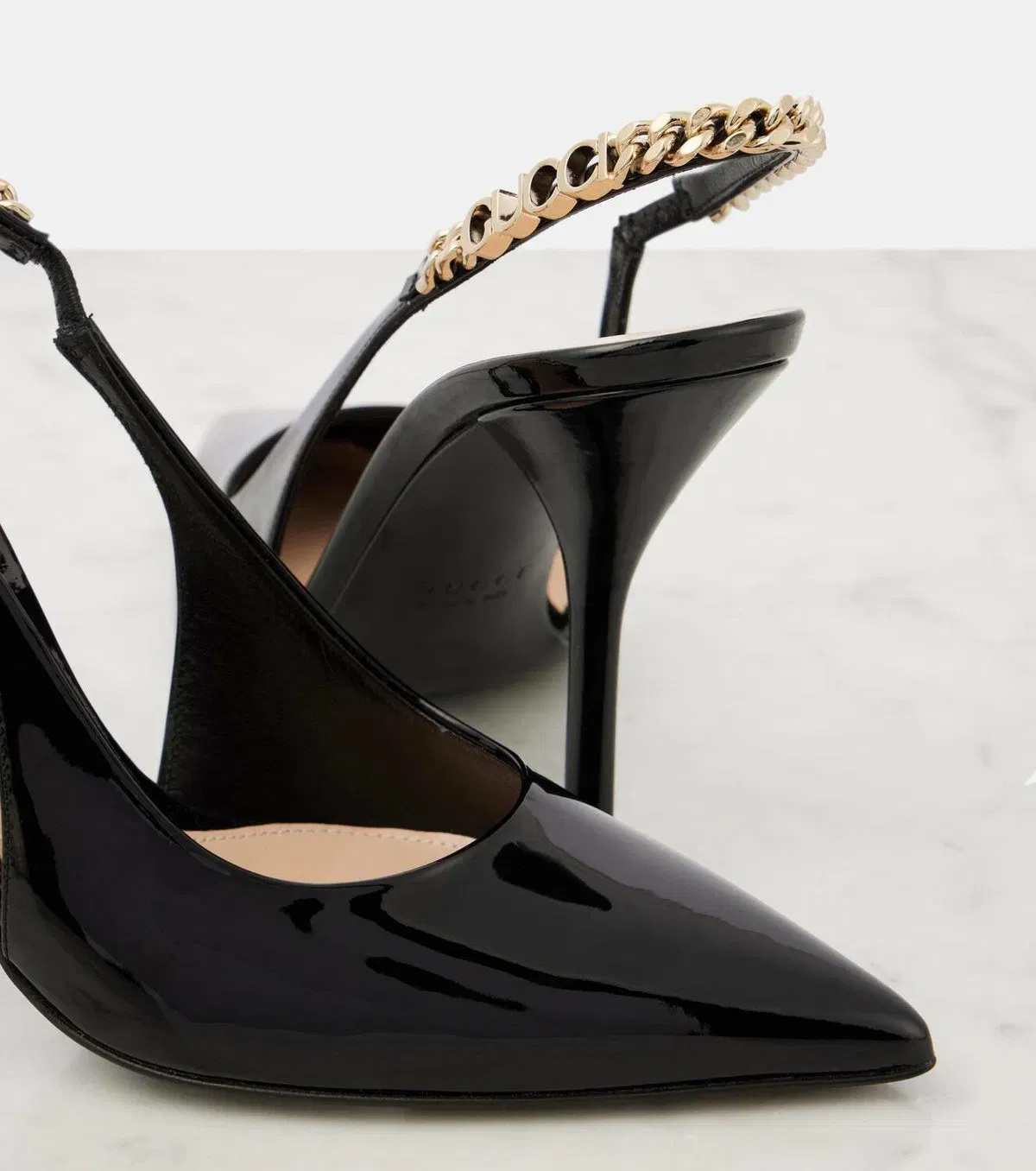 Gucci Gucci Signoria patent leather slingback pumps