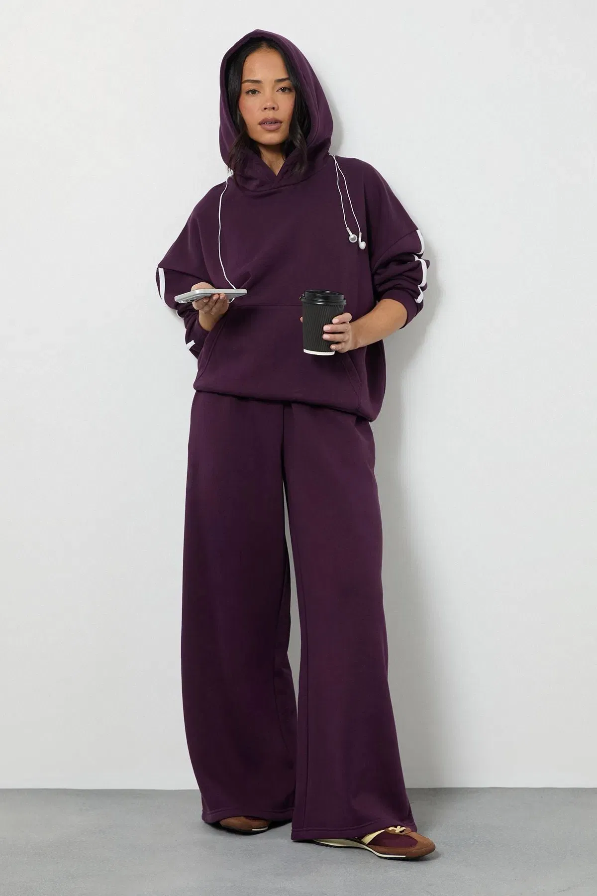 Side Stripe Hooded Straight Leg Tracksuit