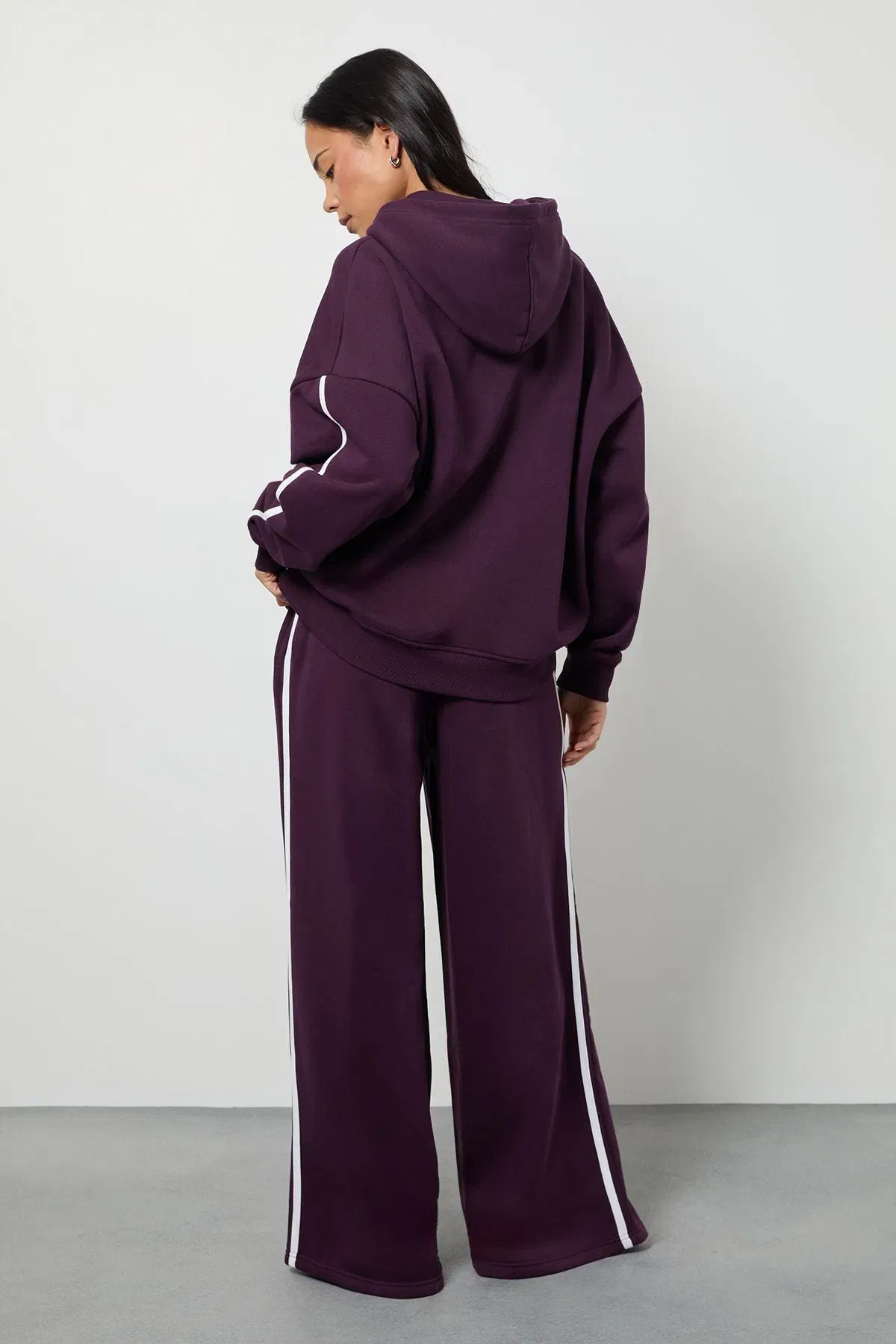 Side Stripe Hooded Straight Leg Tracksuit