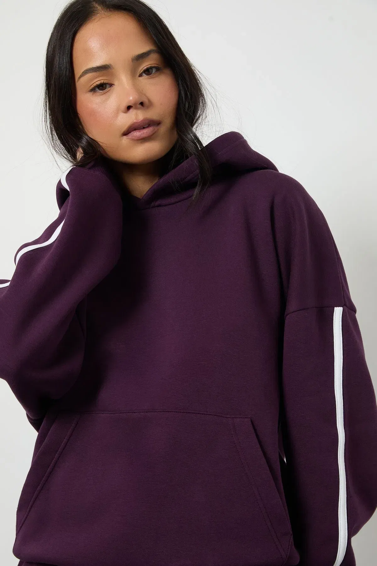 Side Stripe Hooded Straight Leg Tracksuit