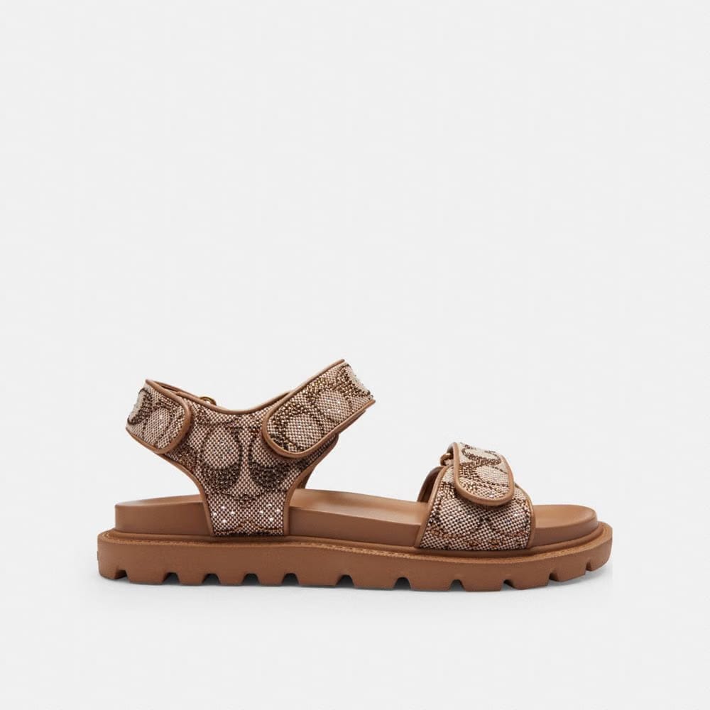 Brynn Sandal In Crystal Signature Jacquard