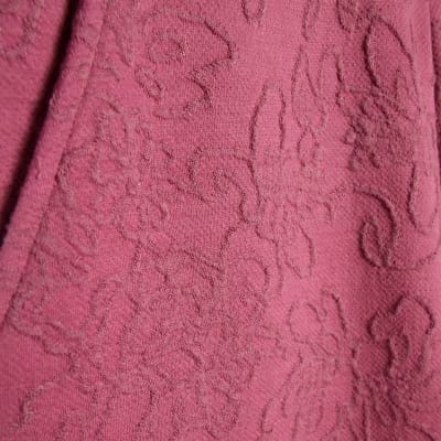 Pink Jacquard Wide Leg Trousers