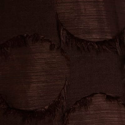 Brown Spot Fringe Mini Skirt