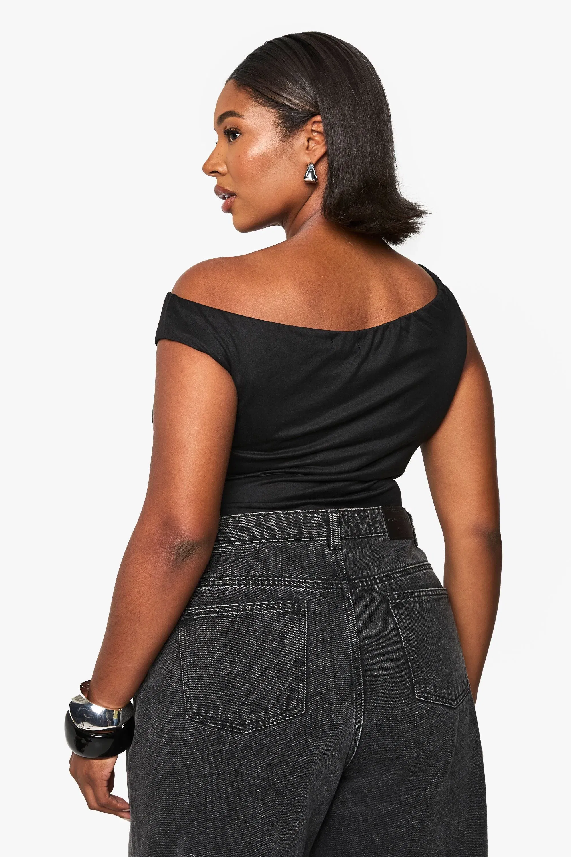 Plus Supersoft Rouched Bardot Bodysuit