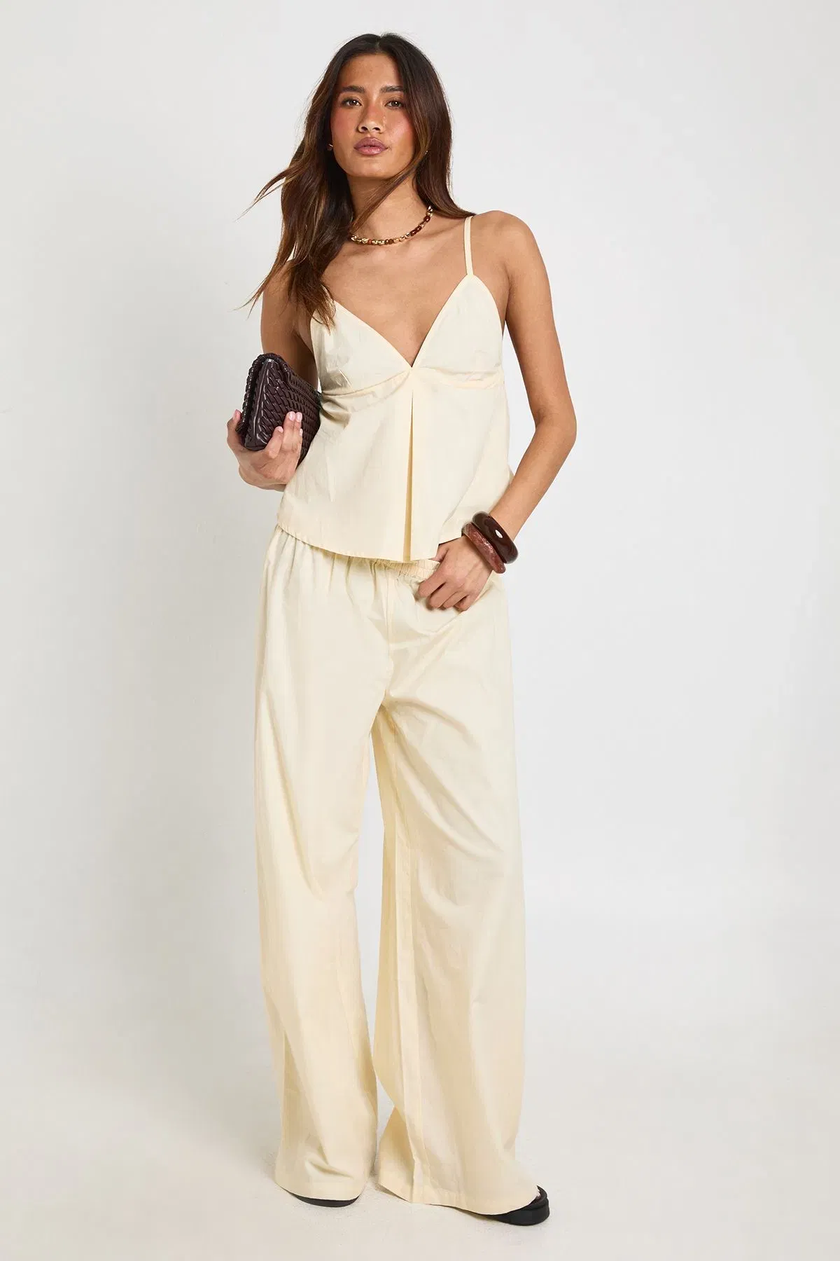Poplin Cami and Wide Leg Trouser Set