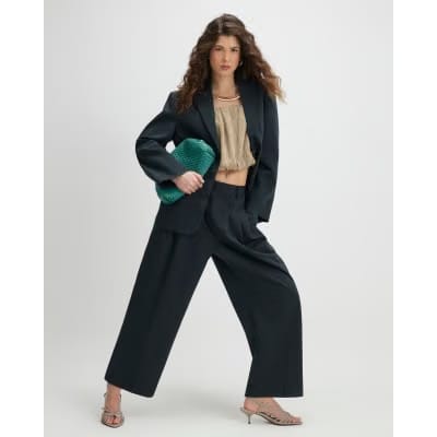 Green Barrel Leg Trousers