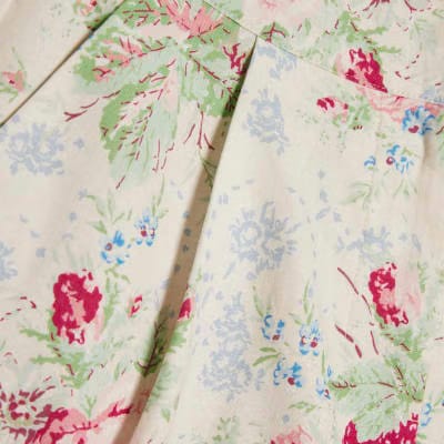 White Floral Printed Shorts