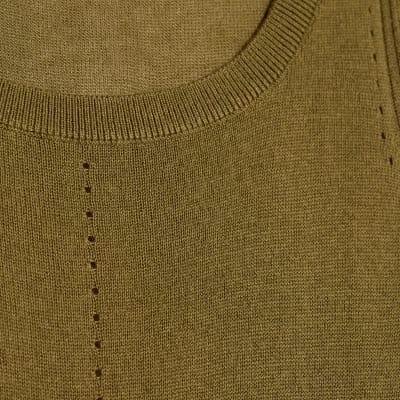 Khaki Fine Knit Vest Top