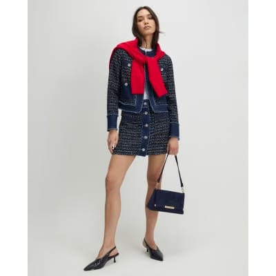 Blue Boucle Denim Jacket