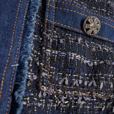 Blue Boucle Denim Jacket