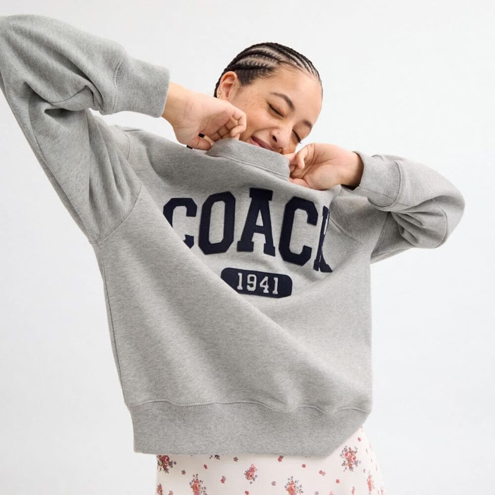 Sporty Signature Boyfriend Crewneck Sweatshirt