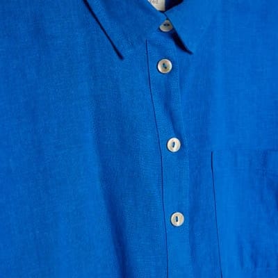 Blue Linen Blend Shirt