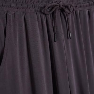 Grey Soft Touch Wide Leg Trousers