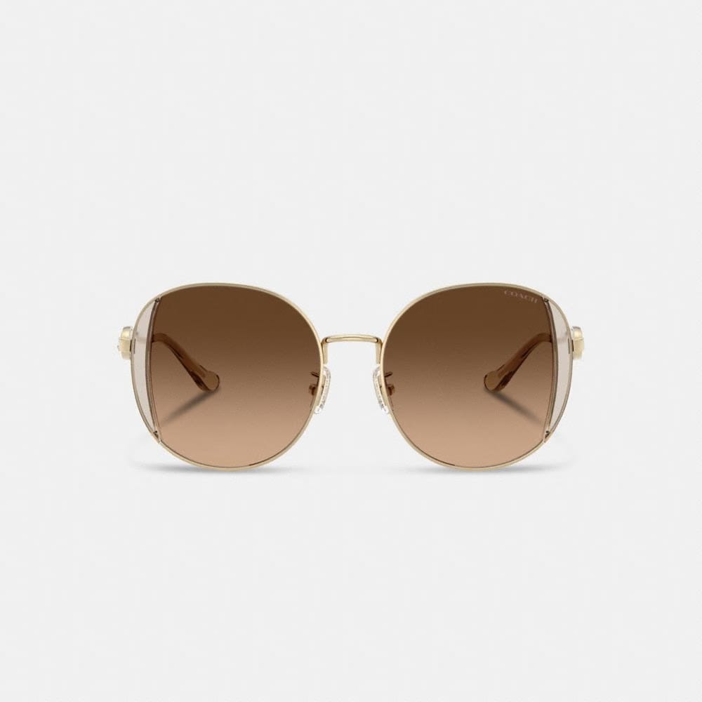 Horse And Carriage Metal Round Sunglasses