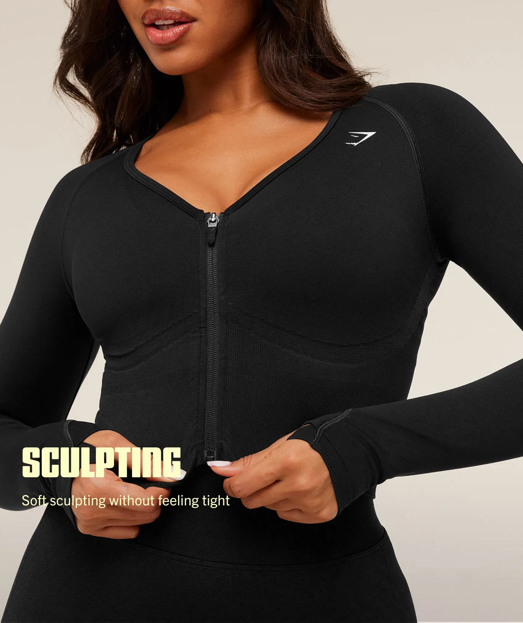 Gymshark Lift Seamless Jacket - Black/Black Marl