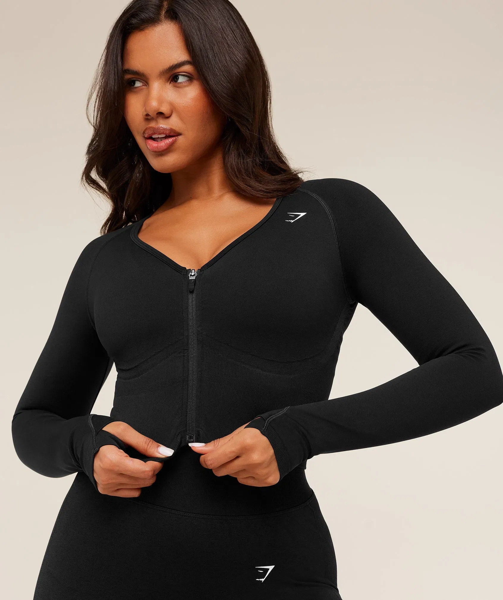 Gymshark Lift Seamless Jacket - Black/Black Marl