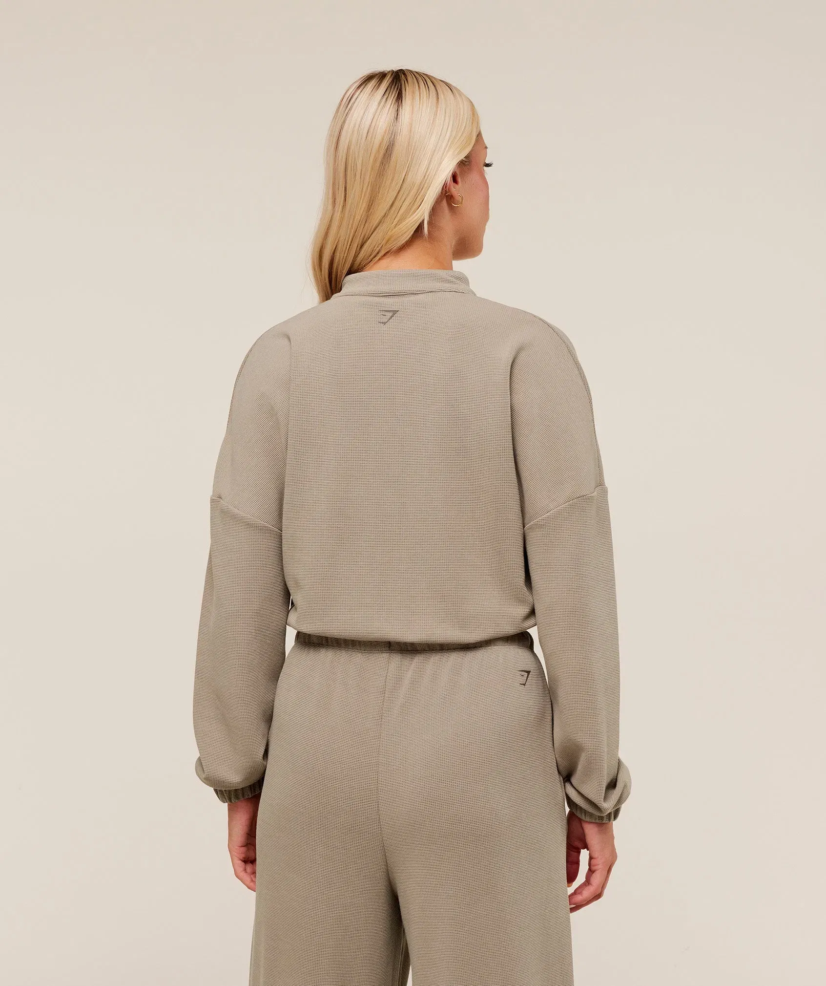 Gymshark Waffle Midi Zip Up Jacket - Lifestyle Brown