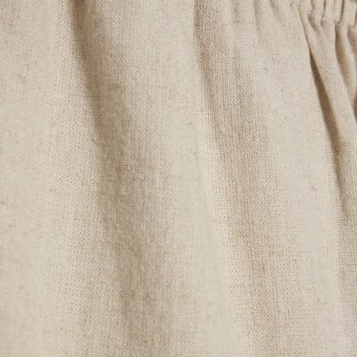 Black Linen Blend Wide Leg Trousers