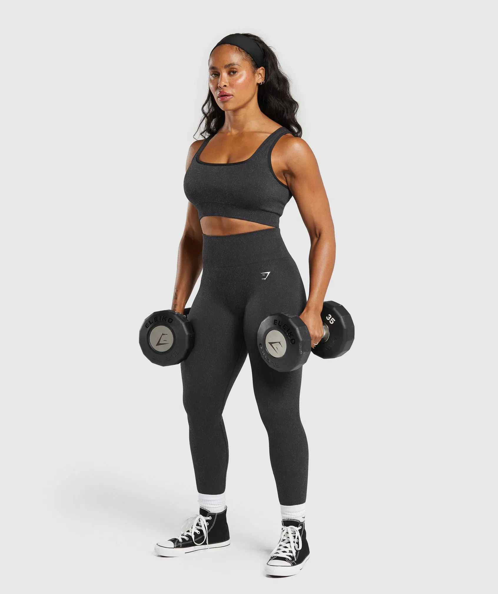 Gymshark Adapt Fleck Sports Bra - Black/Smokey Grey
