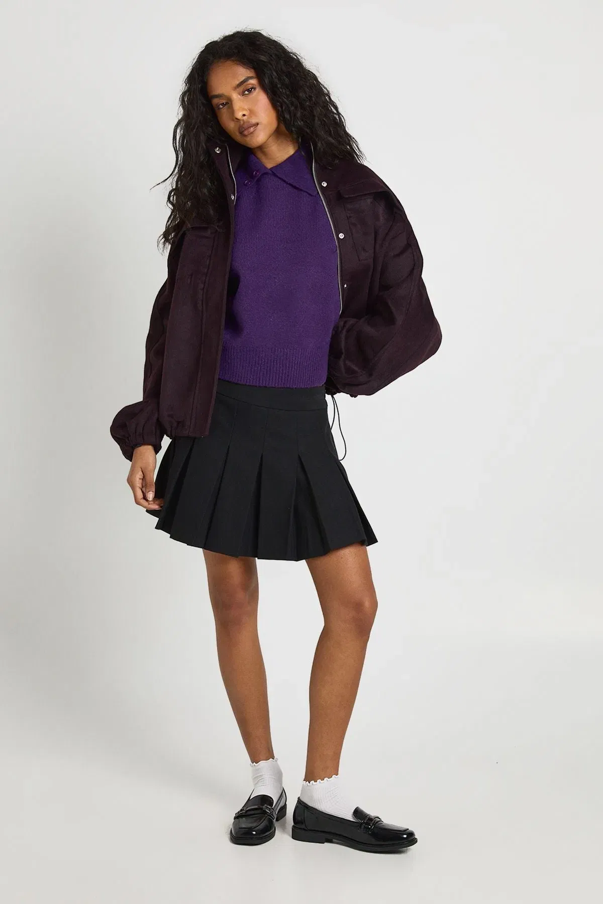 Collar Detail Soft Knit Knitted Top