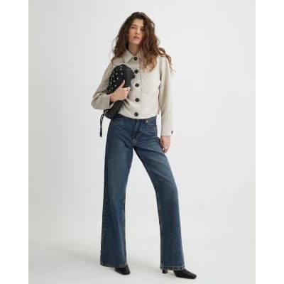Stone Faux Suede Overshirt