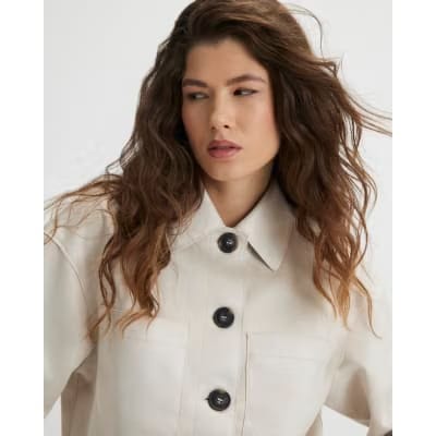 Stone Faux Suede Overshirt