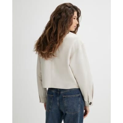 Stone Faux Suede Overshirt
