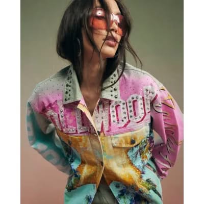 Green Year Zero Denim Printed Trucker Jacket