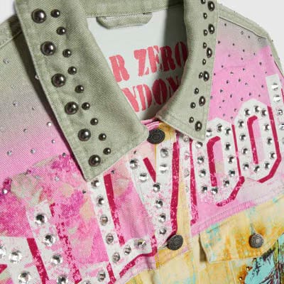 Green Year Zero Denim Printed Trucker Jacket