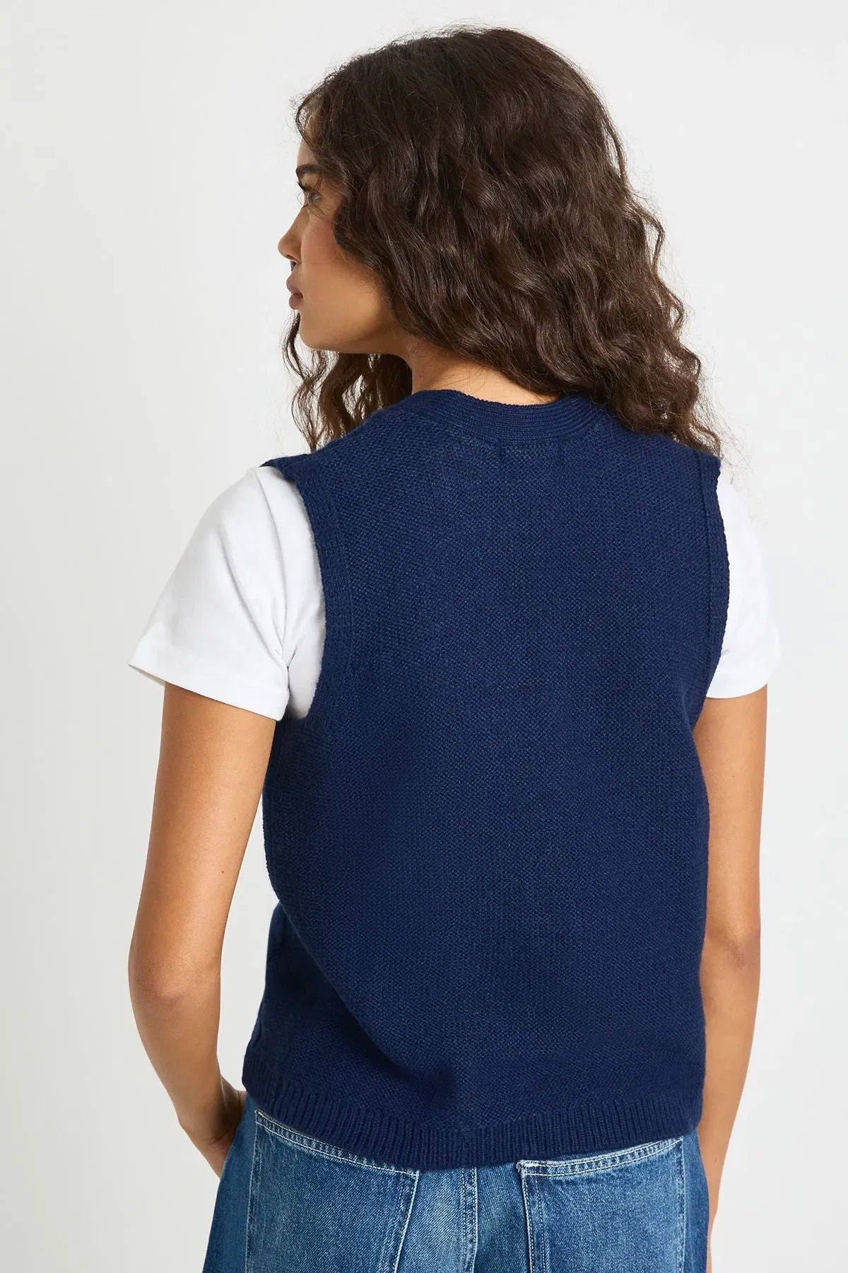 Toggle Button Cable Knit Waistcoat