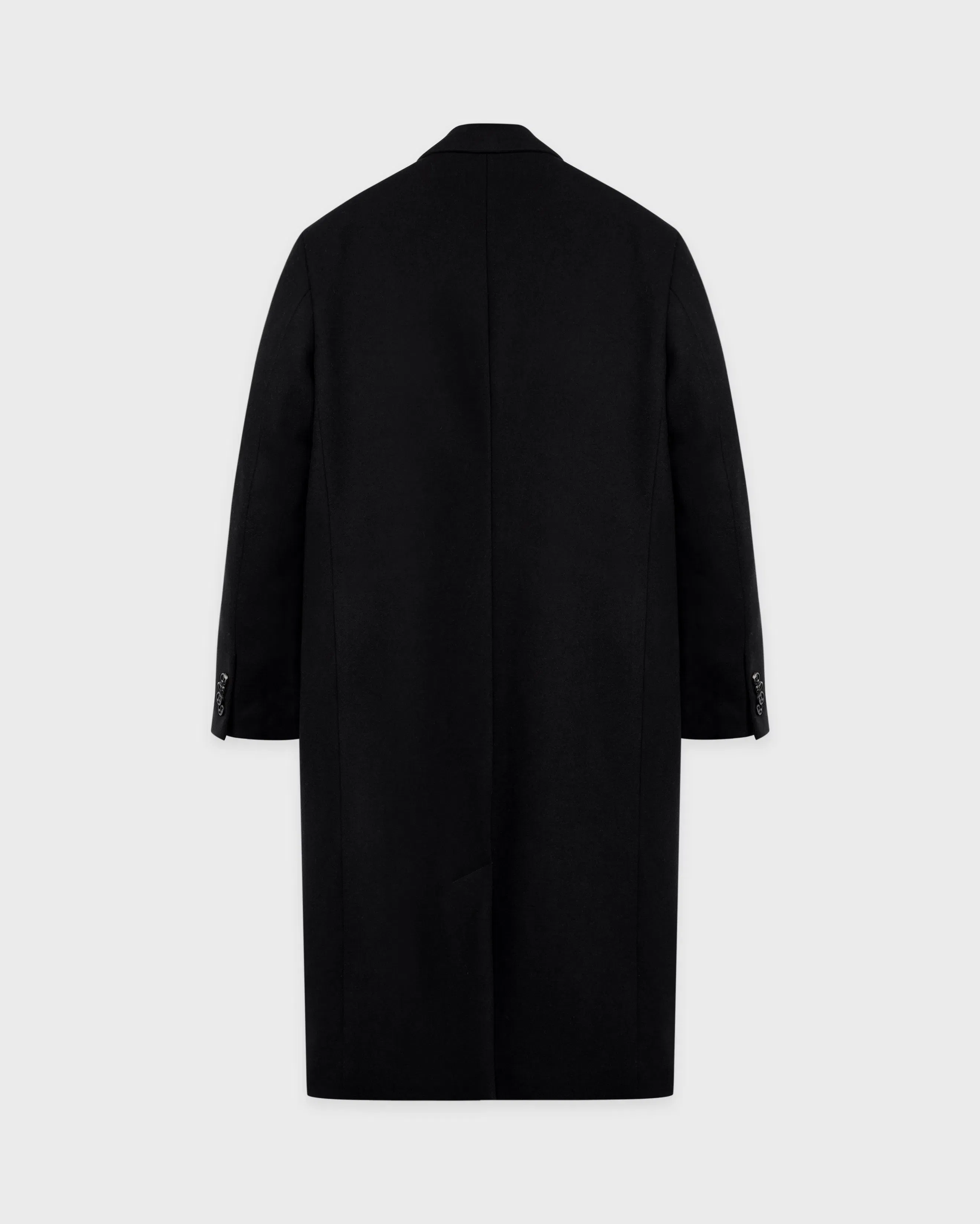 Signature Logo Structured Wool Coat - Black