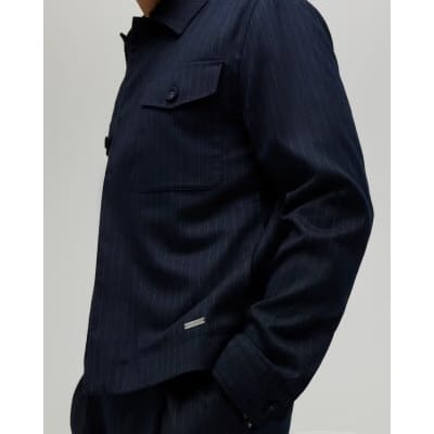 Navy Pinstripe Blazer Jacket