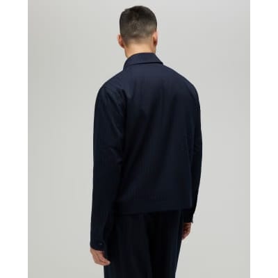 Navy Pinstripe Blazer Jacket