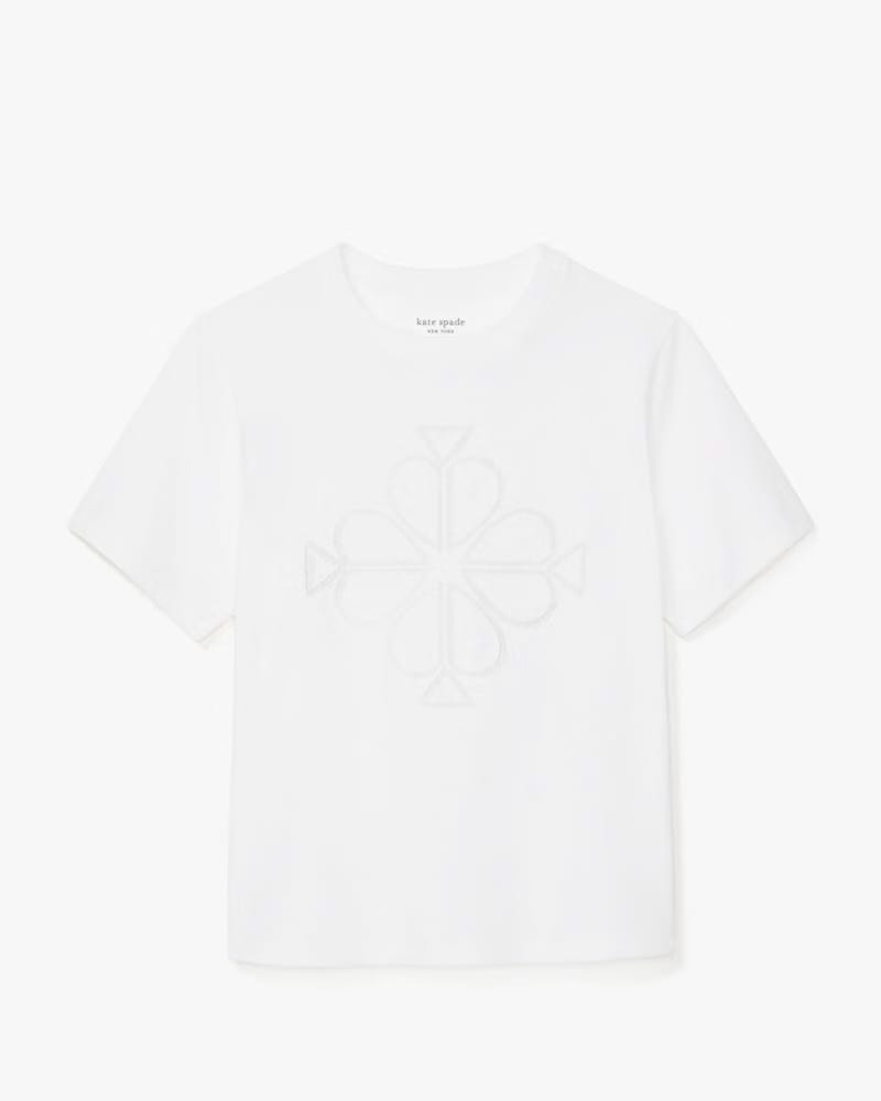 Embroidered Spade Flower Logo T-Shirt