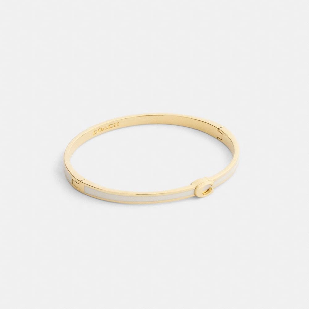Thin Enamel Signature Hinged Bangle