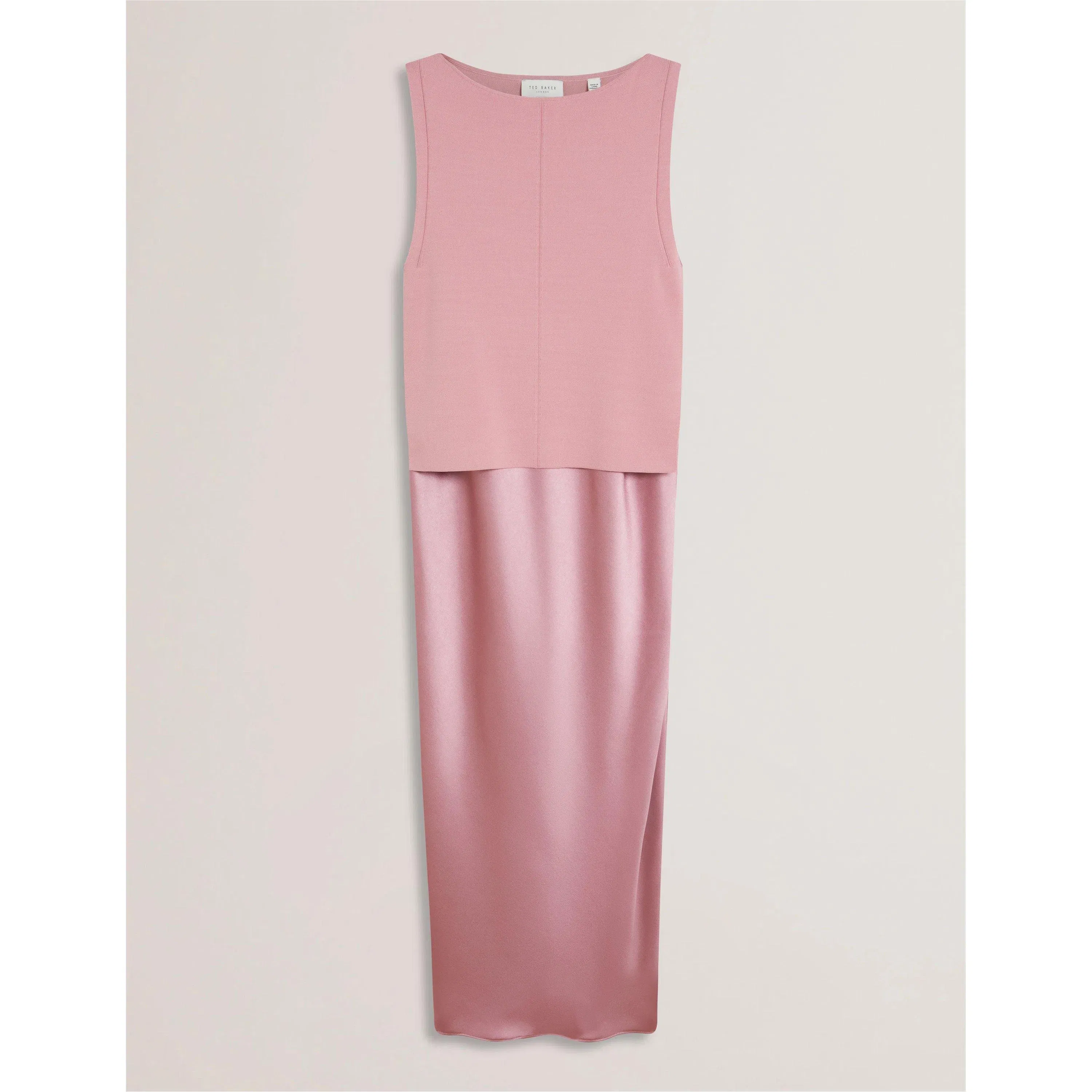 Knitted Satin Slip Dress