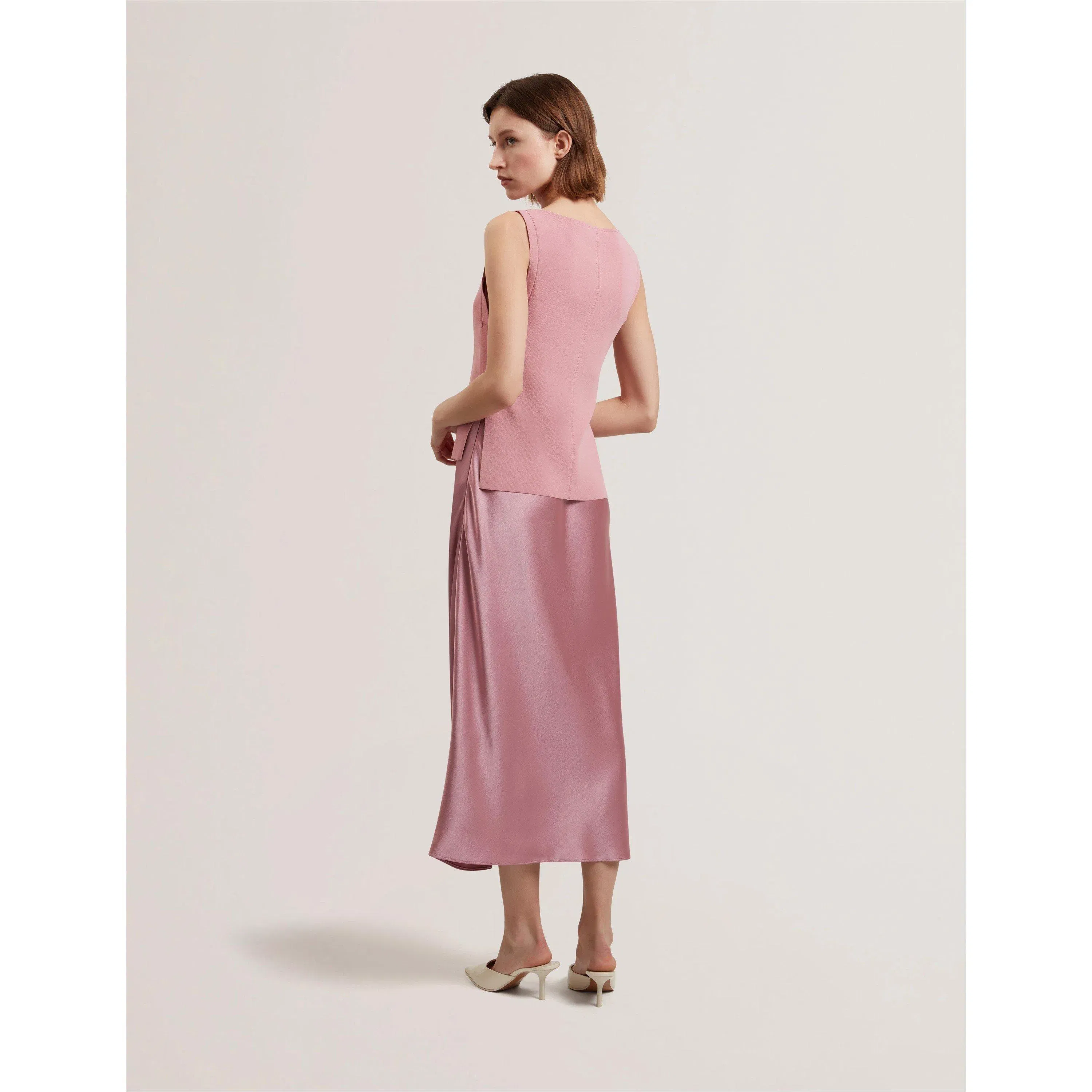 Knitted Satin Slip Dress