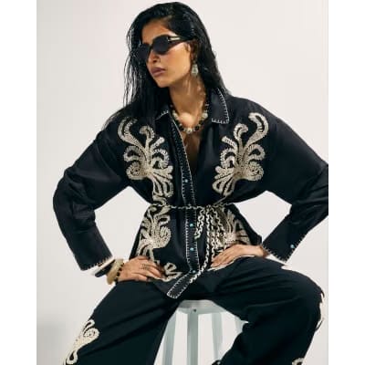 Black Broderie Shirt