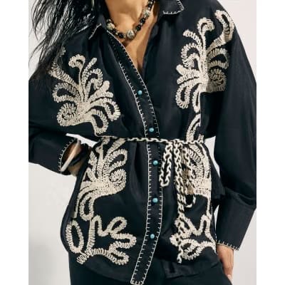 Black Broderie Shirt