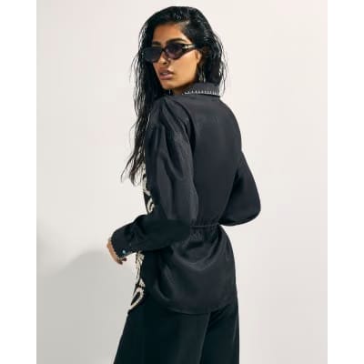 Black Broderie Shirt