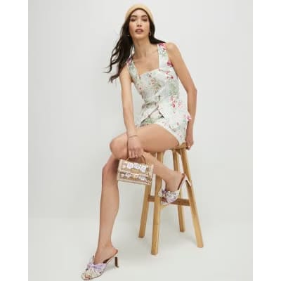 White Floral Waistcoat