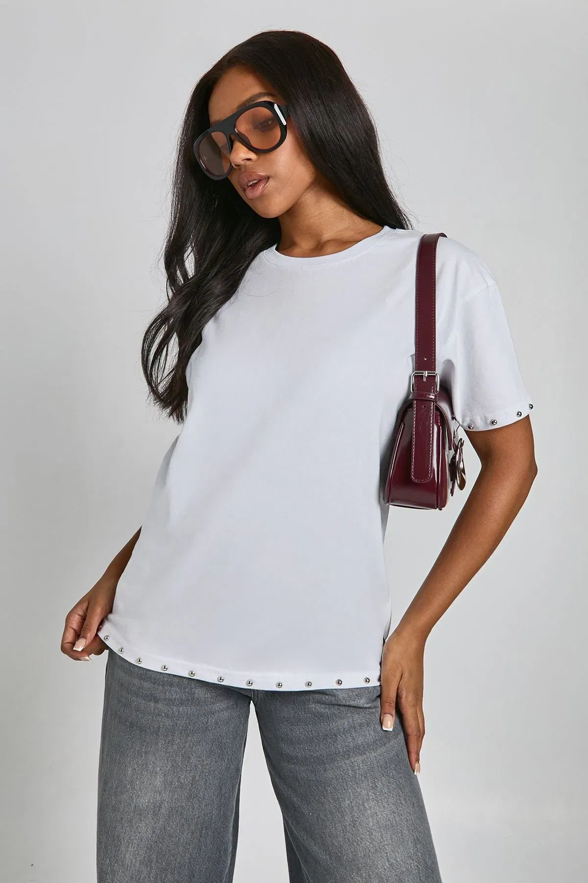 Stud Detail Oversized T-shirt