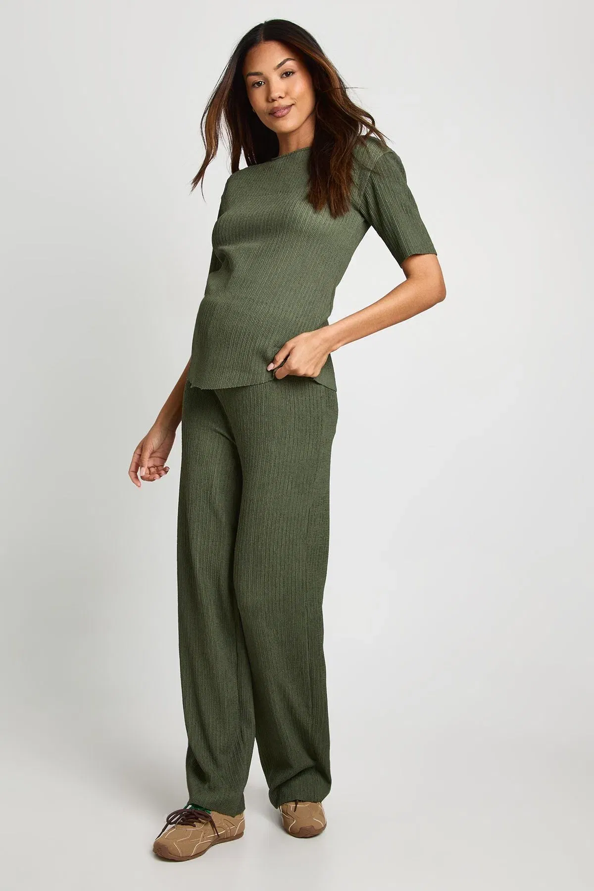 Maternity Textured Plisse T-Shirt