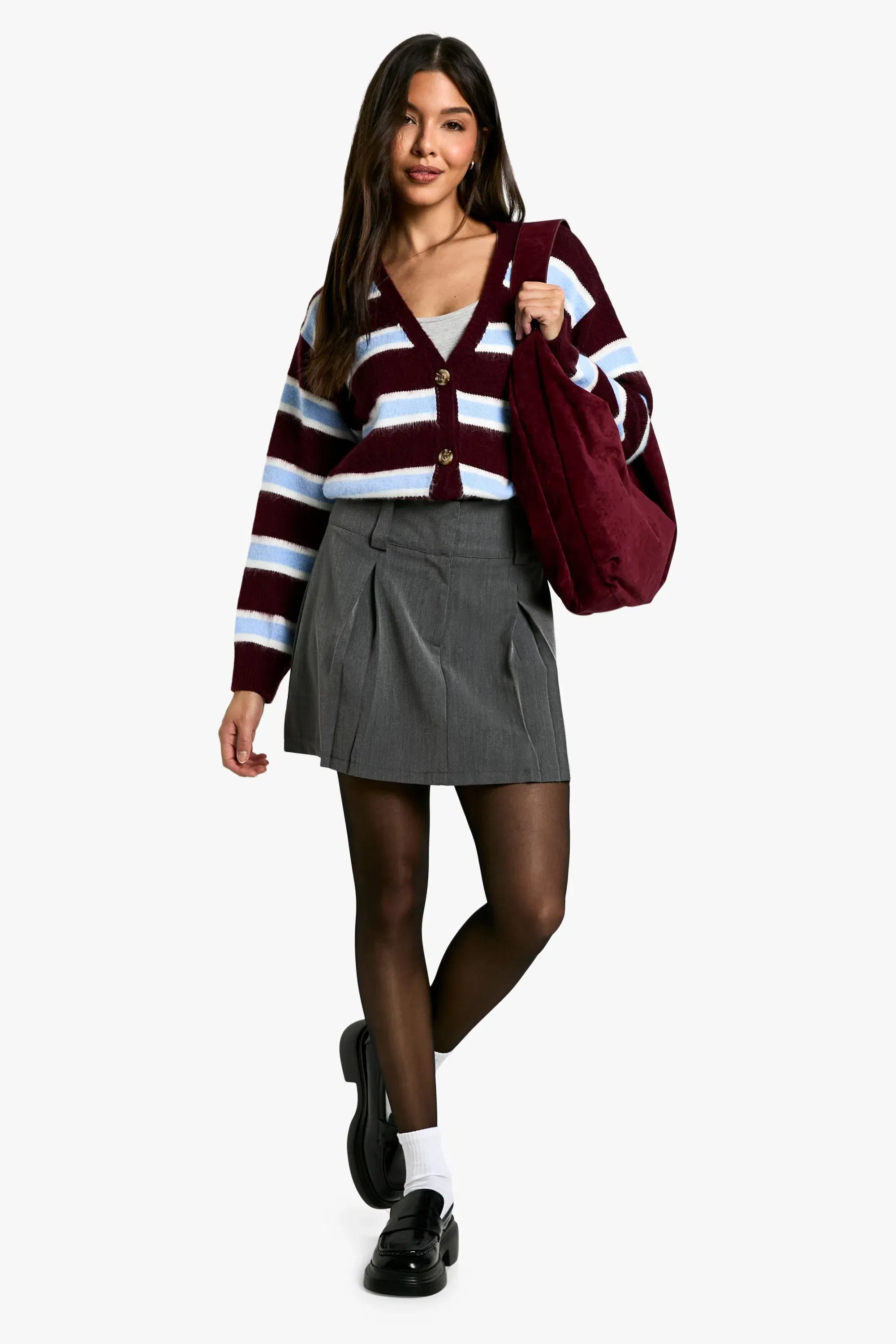 Plain Pleated Mini Skirt