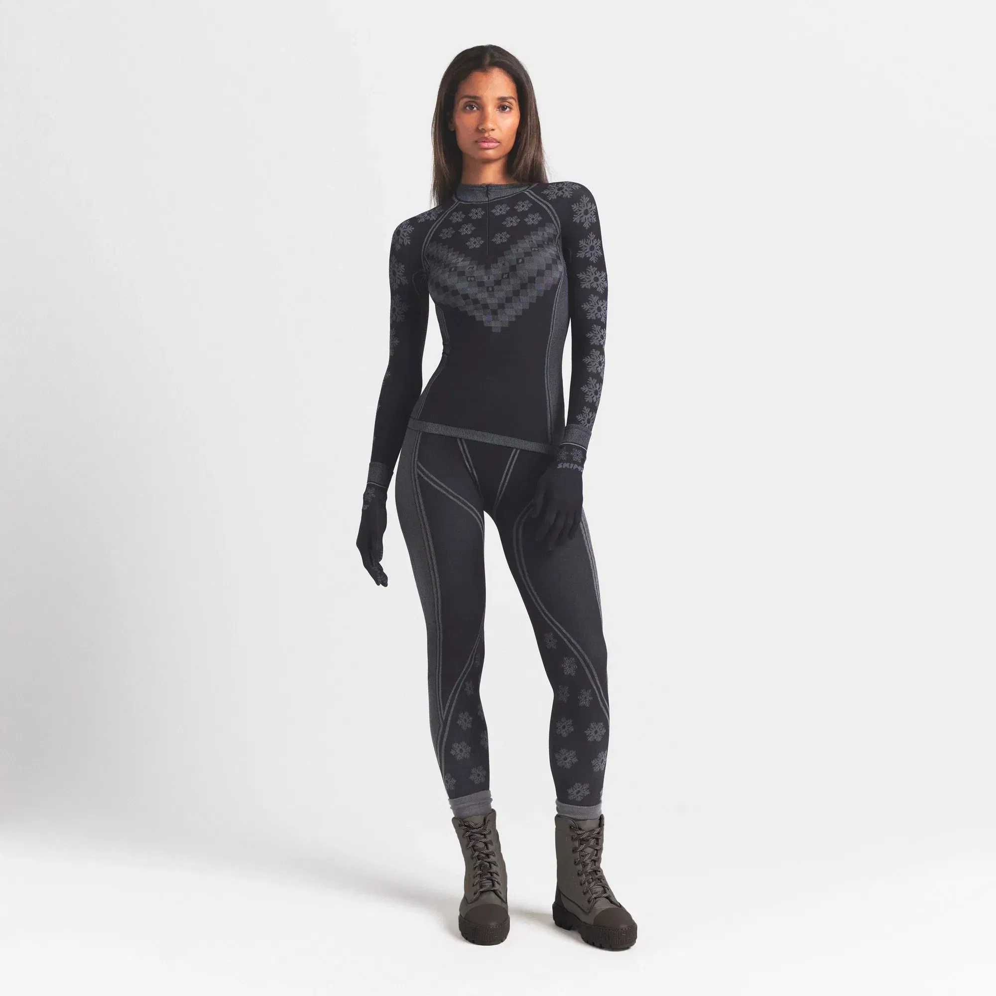 SKIMS FIRST LAYERS LEGGING | OBSIDIAN WINTER FAIR ISLE