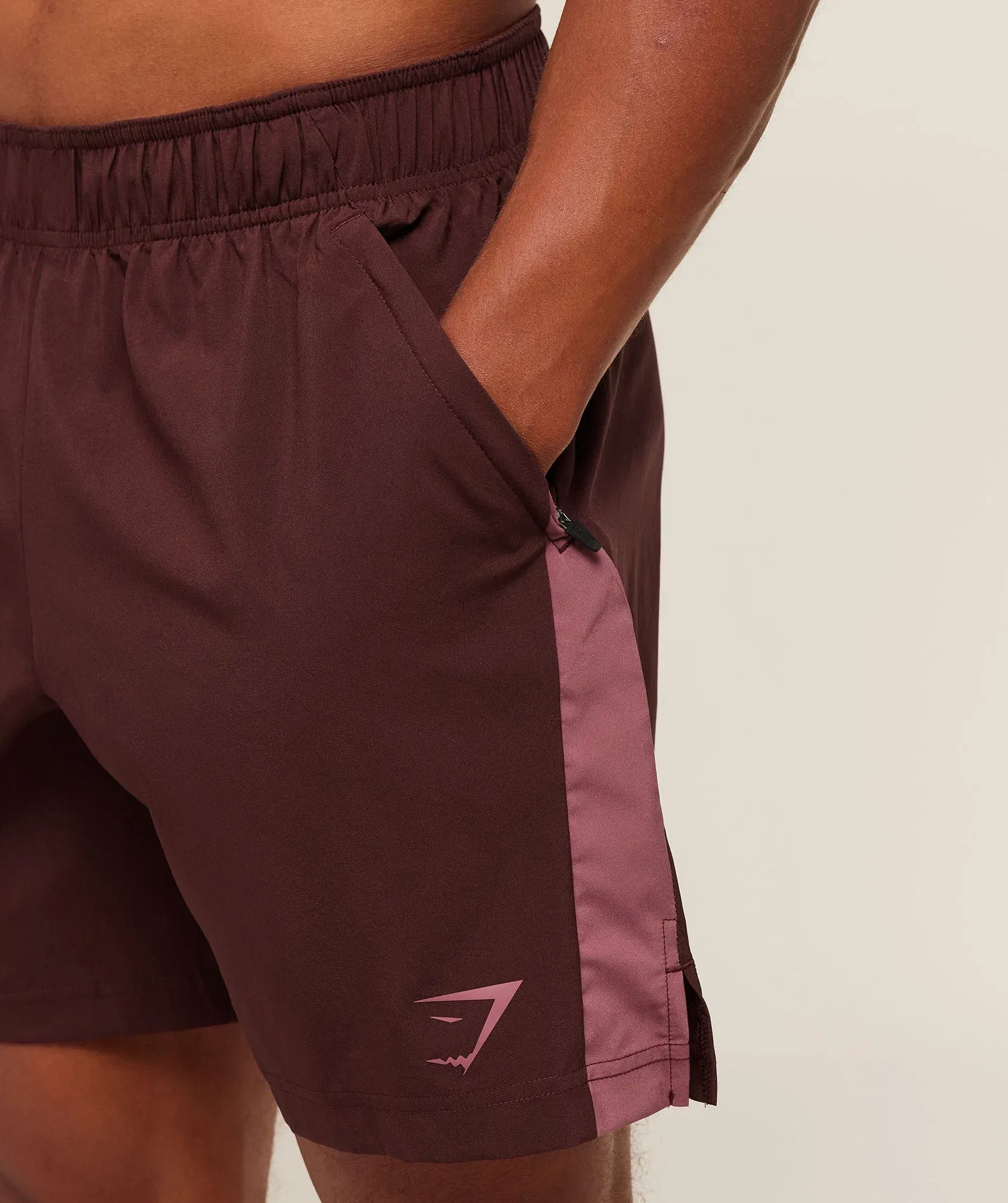 Gymshark Sport 7" Shorts - Rich Maroon/Reset Pink